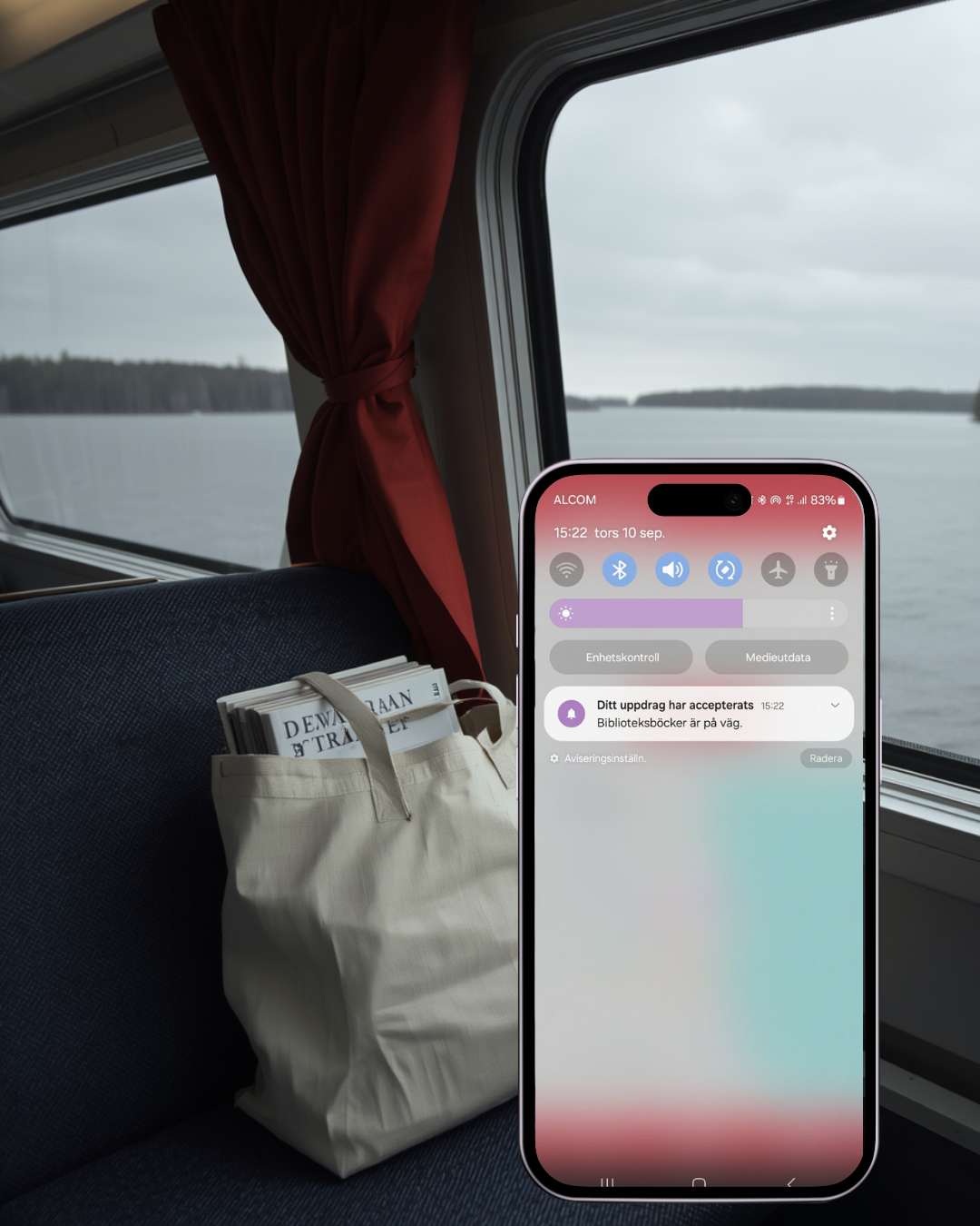 Notisen om att uppdraget har accepterats, böckerna är på väg